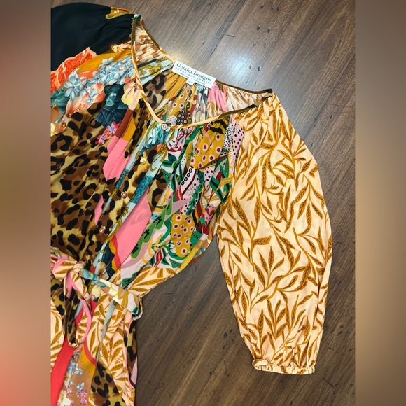 Geisha Designs Paras & Shalini Collage Dress Size S P Anthropologie Boho Peasant - Picture 10 of 16